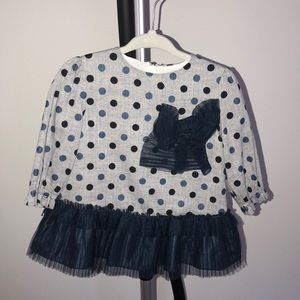 Miranda blue polka dot tulle dress